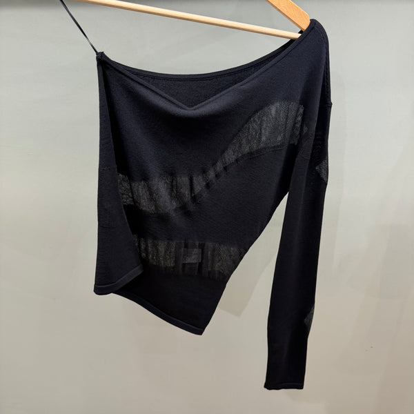 MAGLIA MONOSPALLA CON TRASPARENZE