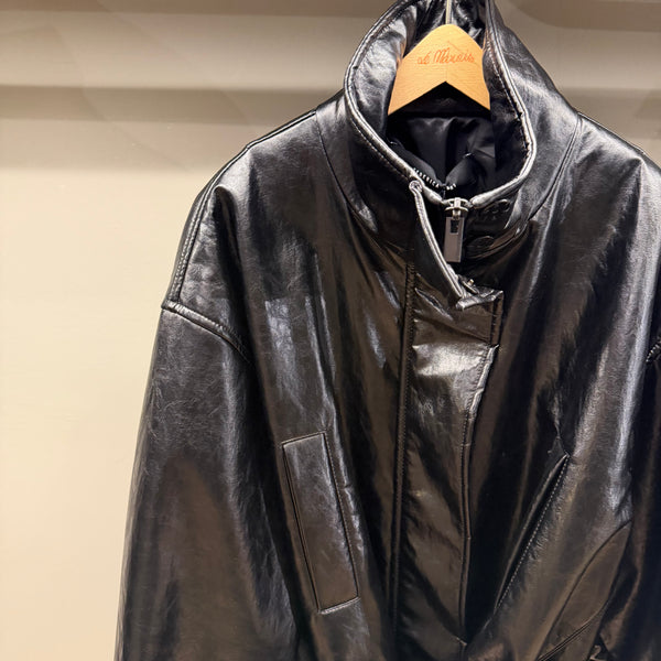 BOMBER PELLE METALLO