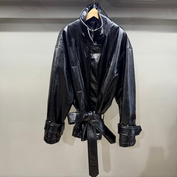 BOMBER PELLE METALLO